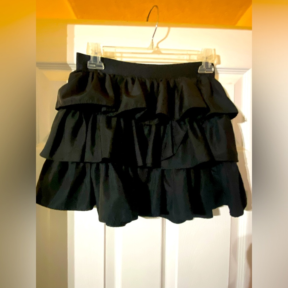 Girls Ralph Lauren Black Ruffled Mini Skirt Size 16